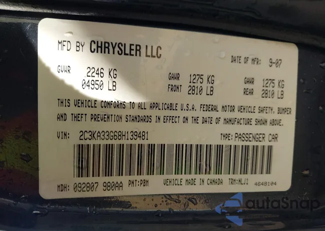 2C3KA33G68H139481: 43527480