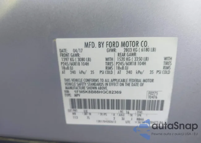 1FM5K8B88HGC82369: 43527712