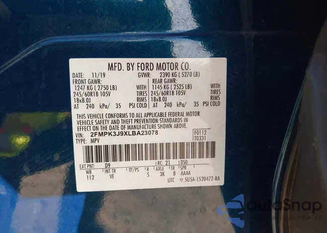 2FMPK3J9XLBA23078: 43527784