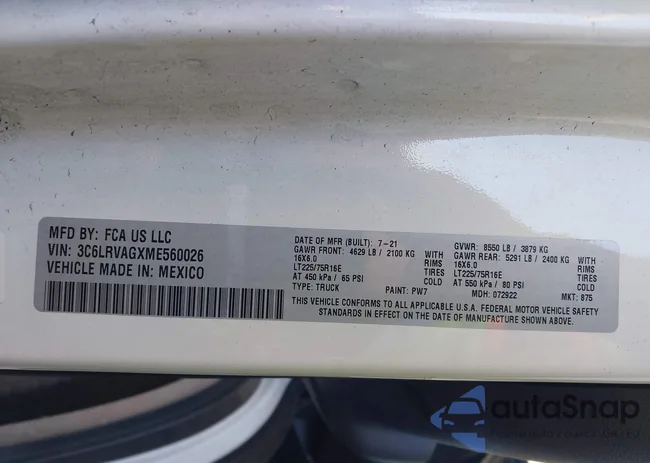 3C6LRVAGXME560026: 43527802