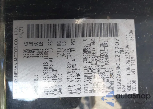 5N1AZ2AS8MC122207: 43527839