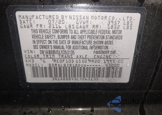 3N1AB8BV5LY263135: 43527910