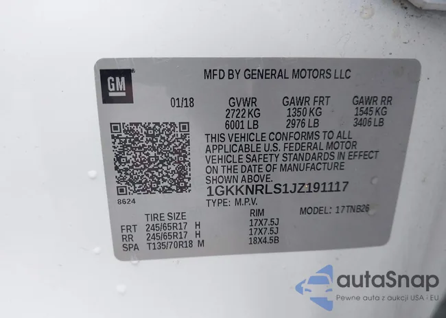 1GKKNRLS1JZ191117: 43527953