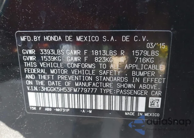 3HGGK5H53FM779777: 43527955