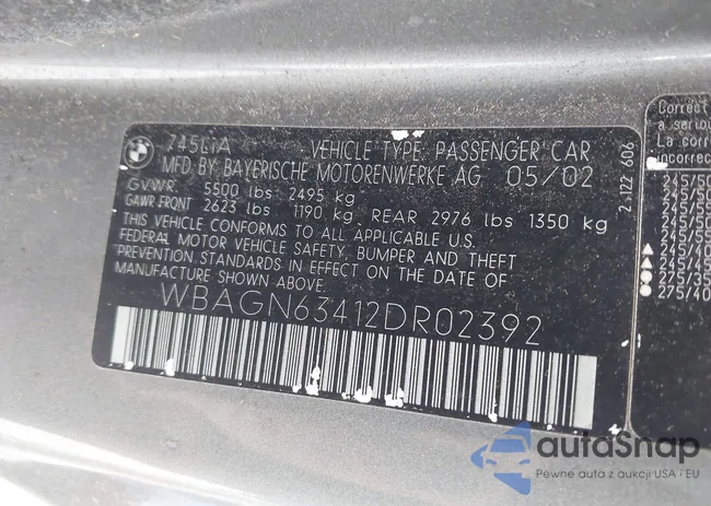 WBAGN63412DR02392: 43527978