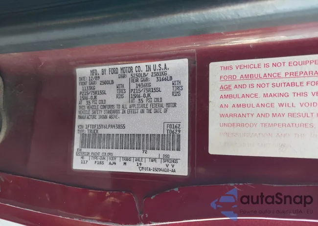 1FTDF15Y6LPA43855: 43527982