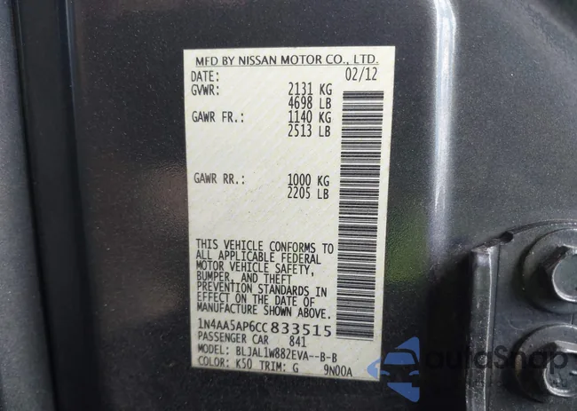 1N4AA5AP6CC833515: 43527151