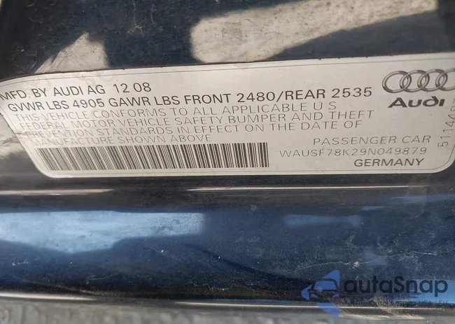 WAUSF78K29N049879: 43527154