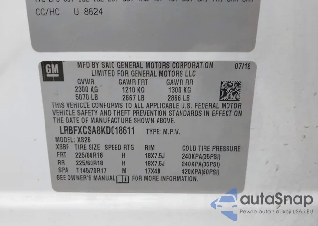 LRBFXCSA8KD018611: 43527164