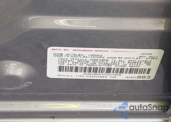 JA32U8FW7CU010656: 43527348