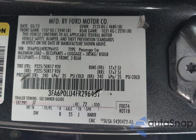 3FA6P0LU4FR296451: 43528447