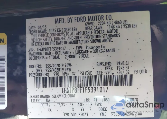 1FATP8FF1F5391017: 43528484