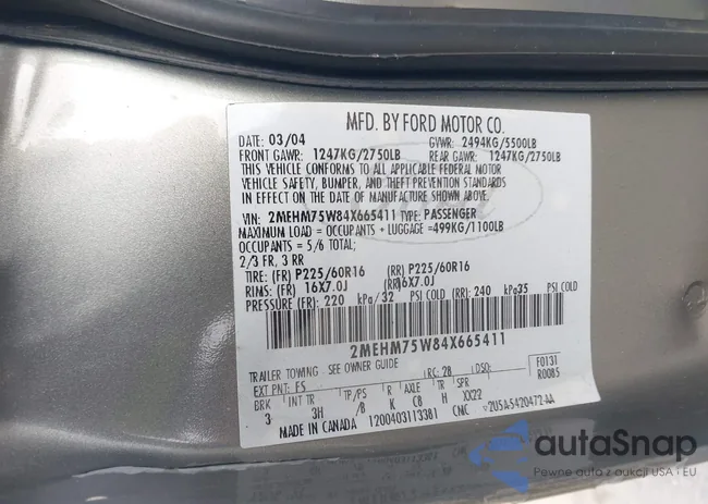 2MEHM75W84X665411: 43528690