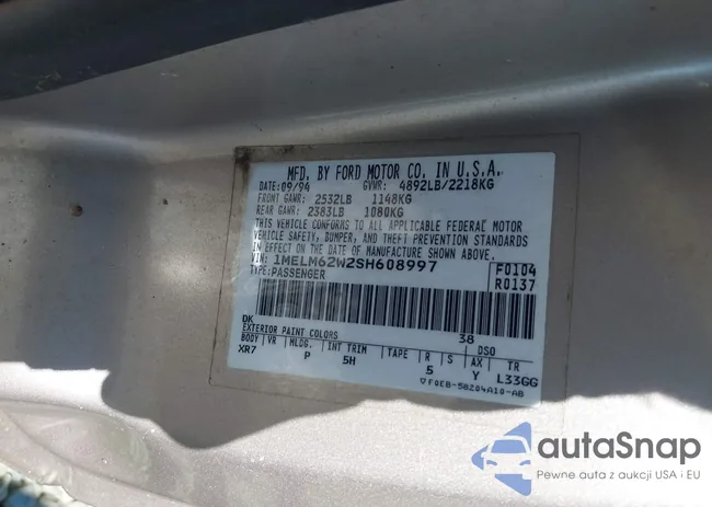 1MELM62W2SH608997: 43528691