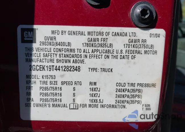 2GCEK19T441282348: 43528812