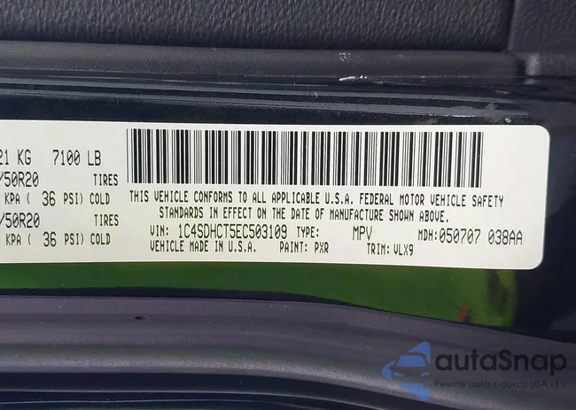 1C4SDHCT5EC503109: 43528907