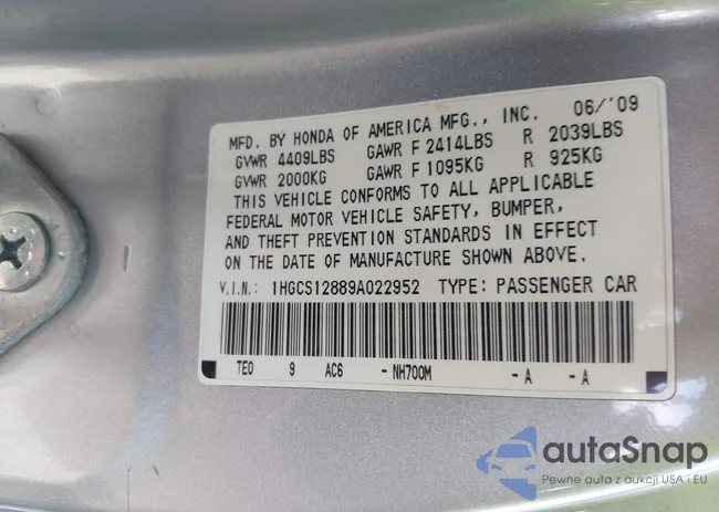 1HGCS12889A022952: 43528919