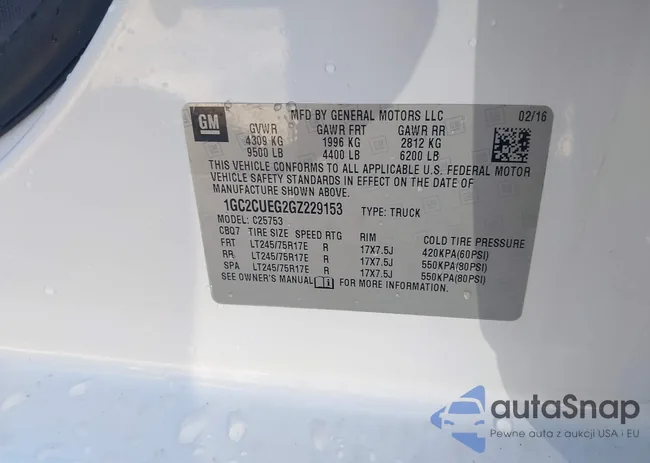 1GC2CUEG2GZ229153: 43528924