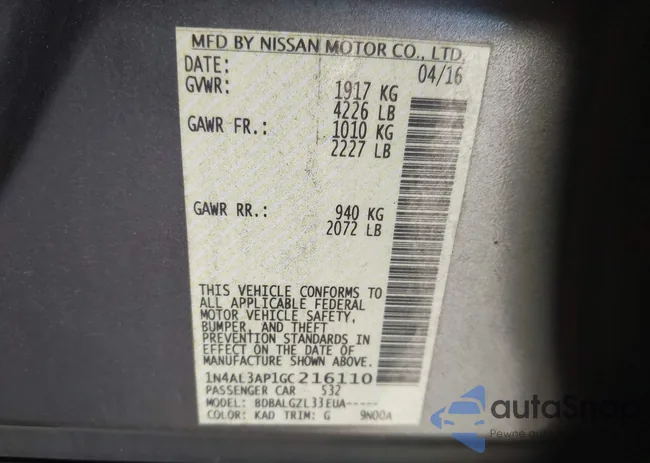 1N4AL3AP1GC216110: 43528947