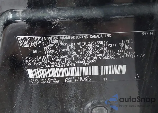 2T3DFREVXEW178249: 43528031