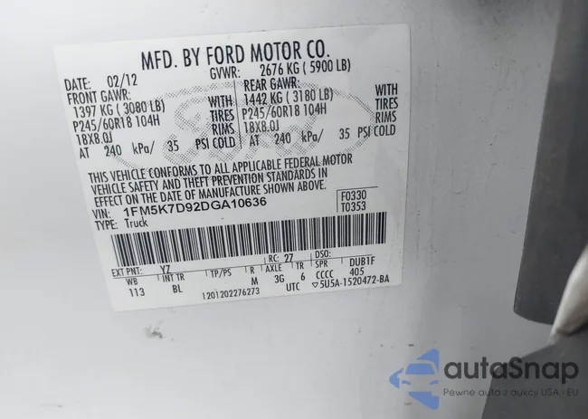 1FM5K7D92DGA10636: 43528209