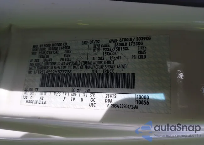 1FTRE14222HB77728: 43528329