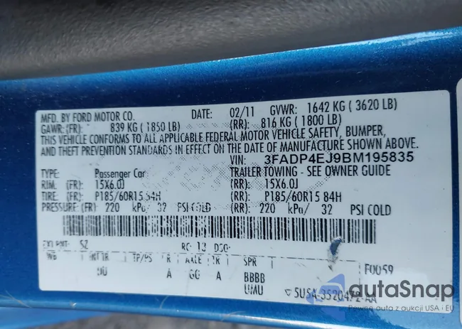 3FADP4EJ9BM195835: 43528342