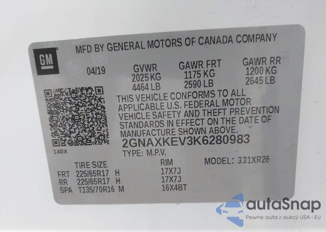 2GNAXKEV3K6280983: 43529454