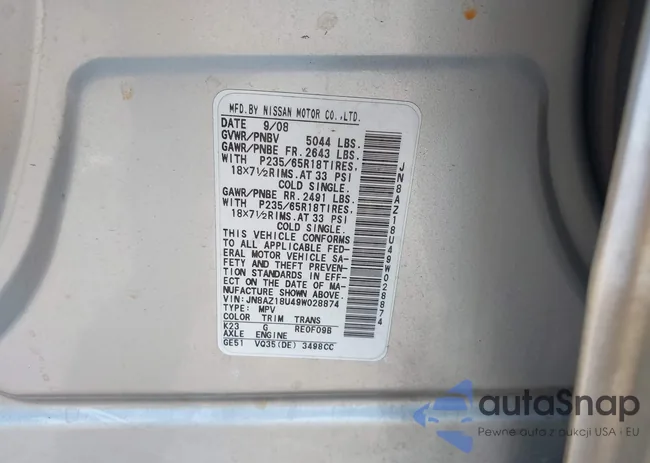 JN8AZ18U49W028874: 43529617