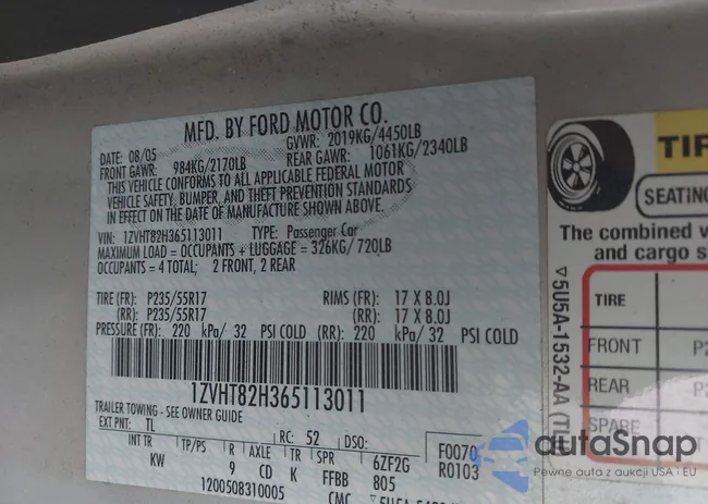 1ZVHT82H365113011: 43529644