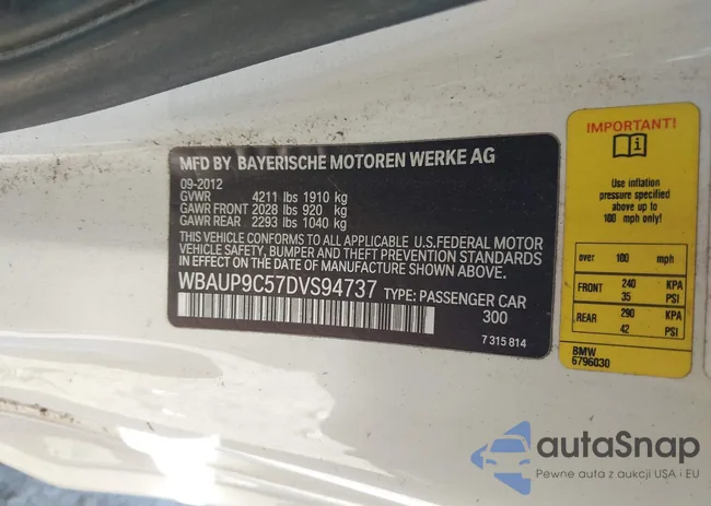 WBAUP9C57DVS94737: 43529664