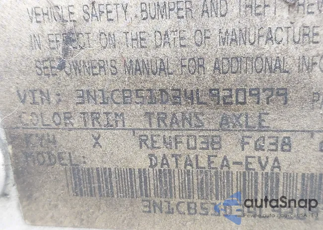 3N1CB51D34L920979: 43529762