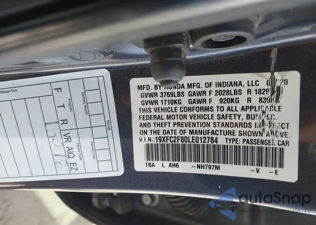 19XFC2F80LE012784: 43529787