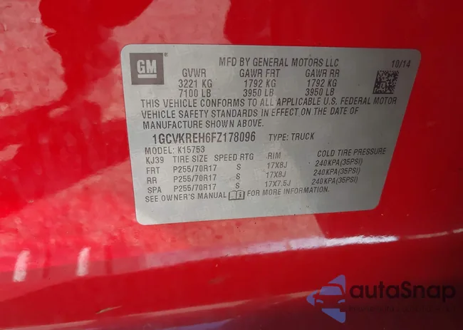 1GCVKREH6FZ178096: 43529940