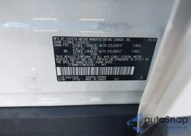 2T3RWRFV7RW202064: 43529009