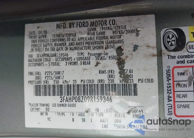 3FAHP08Z09R159346: 43529135