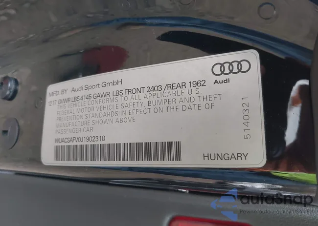 WUACSAFV0J1902310: 43529319