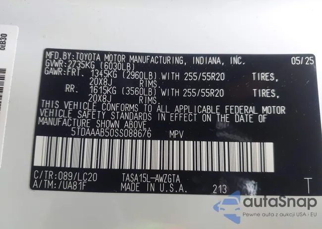 5TDAAAB50SS088676: 43530489