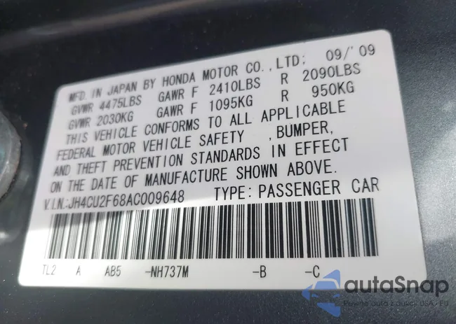 JH4CU2F68AC009648: 43530712