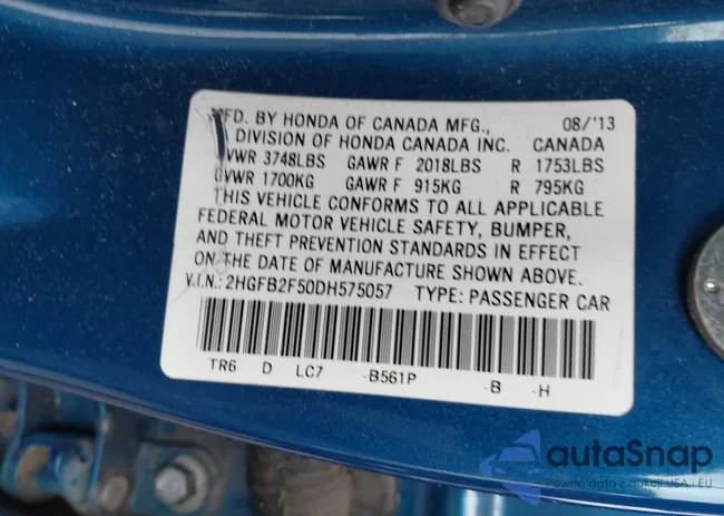 2HGFB2F50DH575057: 43530732