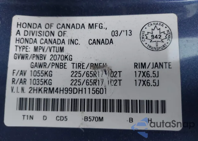 2HKRM4H99DH115601: 43530765