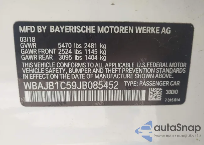 WBAJB1C59JB085452: 43530932