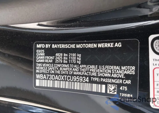 WBA73DA0XTCU95934: 43530986