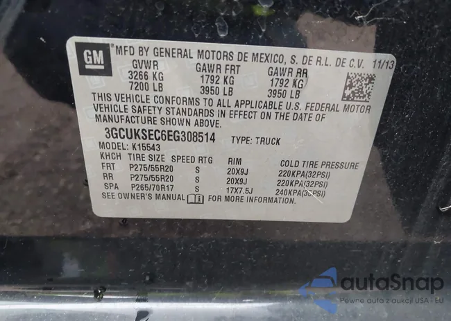 3GCUKSEC6EG308514: 43530045