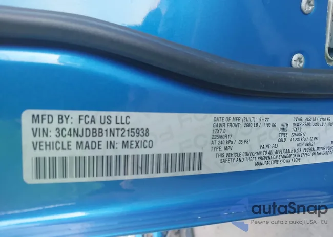 3C4NJDBB1NT215938: 43530172