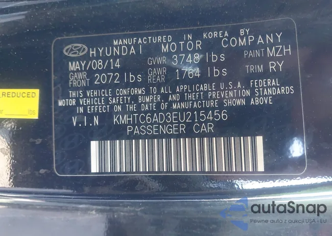 KMHTC6AD3EU215456: 43530230