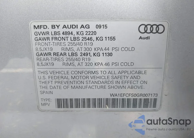 WA1EFCFS0GR007173: 43530244