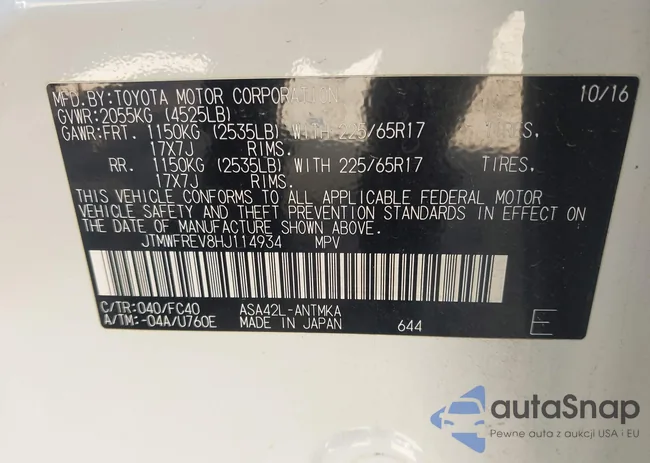 JTMWFREV8HJ114934: 43531475