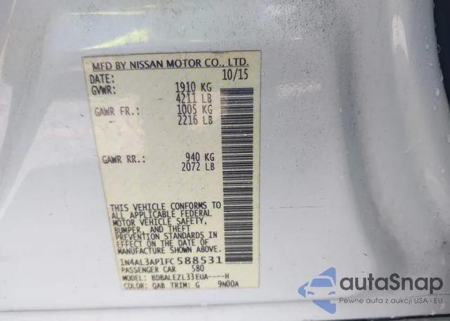 1N4AL3AP1FC588531: 43531482