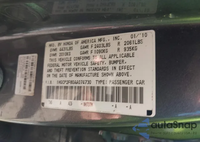 1HGCP2F80AA074730: 43531669